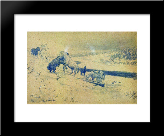 Landscape Zdravnevo 20x24 Black Modern Wood Framed Art Print Poster by Repin, Ilya