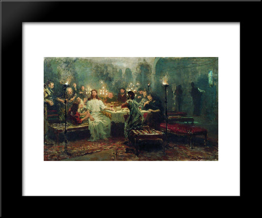 Last Supper 20x24 Black Modern Wood Framed Art Print Poster by Repin, Ilya