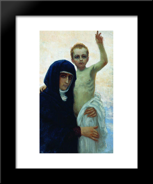 Madonna With Child 20x24 Black Modern Wood Framed Art Print Poster by Repin, Ilya