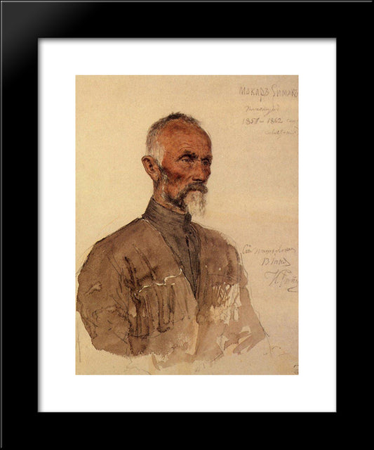 Makar Simak (Plastun) 20x24 Black Modern Wood Framed Art Print Poster by Repin, Ilya