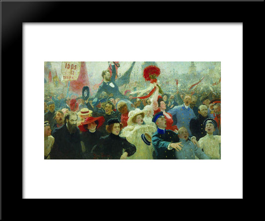 Manifestation. October 17, 1905 20x24 Black Modern Wood Framed Art Print Poster by Repin, Ilya
