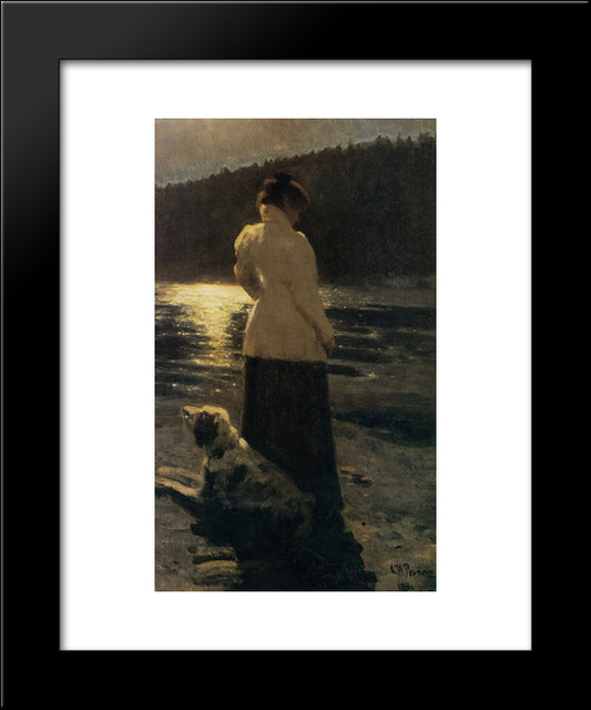 Moonlight 20x24 Black Modern Wood Framed Art Print Poster by Repin, Ilya