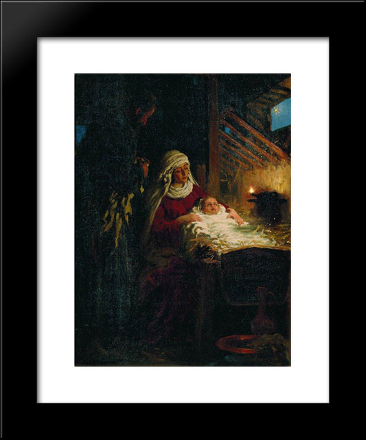 Nativity 20x24 Black Modern Wood Framed Art Print Poster by Repin, Ilya