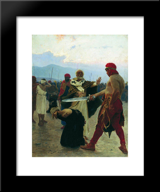 Nicholas Of Myra Eliminates The Death Of Three Innocent Prisoners 20x24 Black Modern Wood Framed Art Print Poster by Repin, Ilya