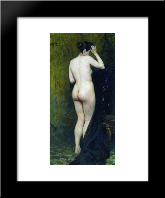Nude Model (From Behind) 20x24 Black Modern Wood Framed Art Print Poster by Repin, Ilya