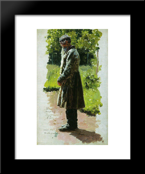 Old Farmer 20x24 Black Modern Wood Framed Art Print Poster by Repin, Ilya