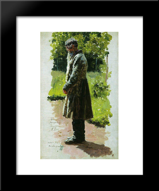 Old Farmer 20x24 Black Modern Wood Framed Art Print Poster by Repin, Ilya