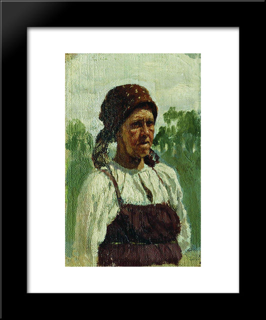 Old Woman 20x24 Black Modern Wood Framed Art Print Poster by Repin, Ilya