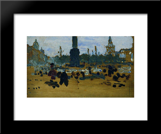 On Palace Square In St. Petersburg 20x24 Black Modern Wood Framed Art Print Poster by Repin, Ilya