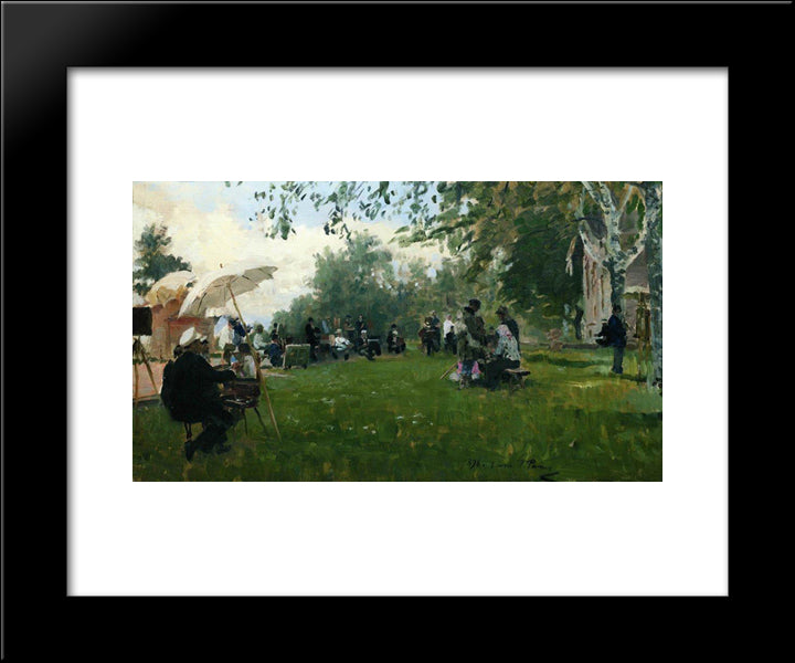 On The Academic Cottage 20x24 Black Modern Wood Framed Art Print Poster by Repin, Ilya