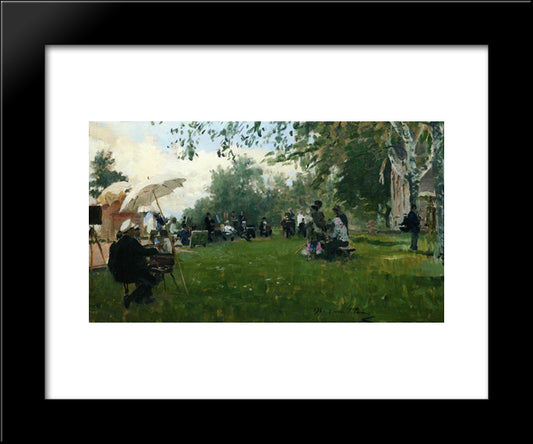 On The Academic Cottage 20x24 Black Modern Wood Framed Art Print Poster by Repin, Ilya