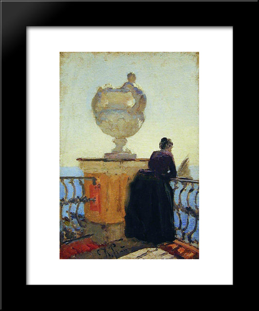 On The Embankment 20x24 Black Modern Wood Framed Art Print Poster by Repin, Ilya