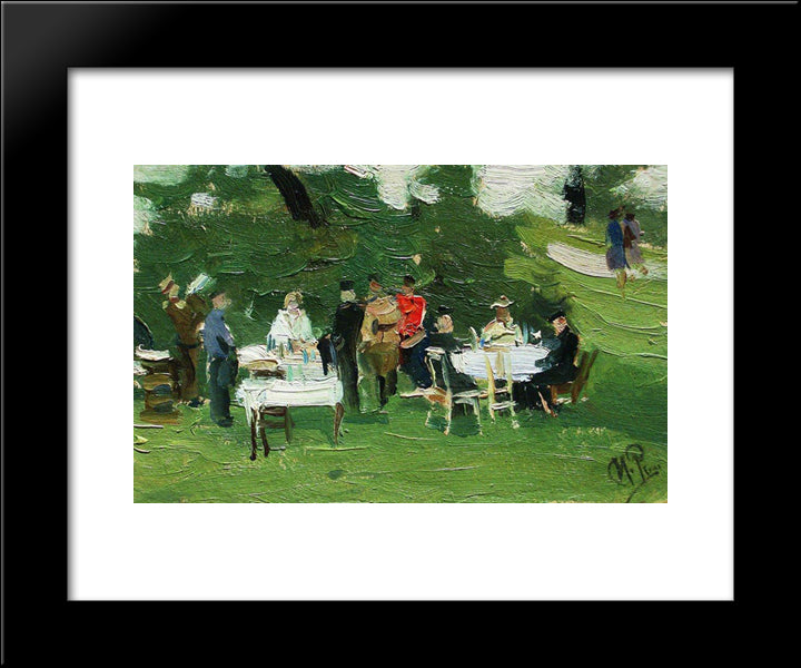 Picnic 20x24 Black Modern Wood Framed Art Print Poster by Repin, Ilya