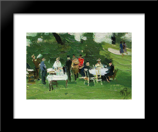 Picnic 20x24 Black Modern Wood Framed Art Print Poster by Repin, Ilya