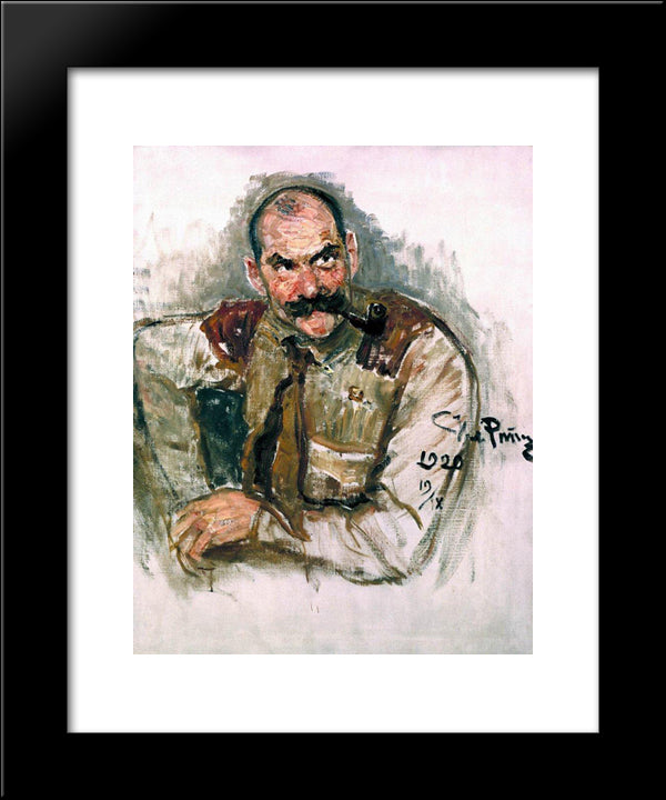 Portrait Of A. Gallen Kallela 20x24 Black Modern Wood Framed Art Print Poster by Repin, Ilya