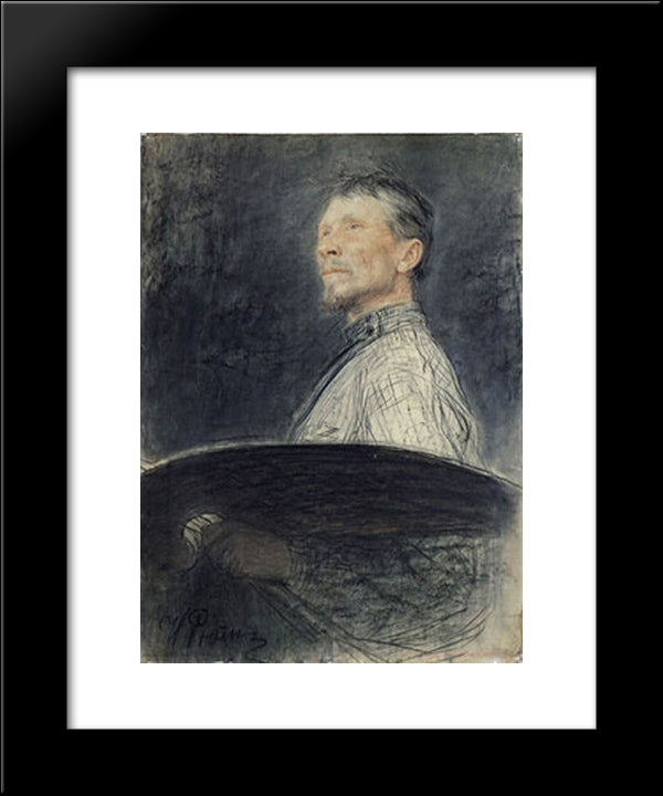 Portrait Of A.E. Arkhipov 20x24 Black Modern Wood Framed Art Print Poster by Repin, Ilya