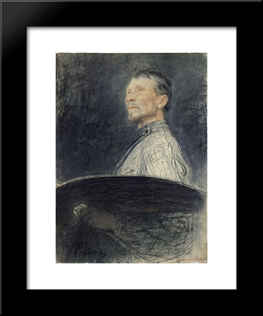 Portrait Of A.E. Arkhipov 20x24 Black Modern Wood Framed Art Print Poster by Repin, Ilya