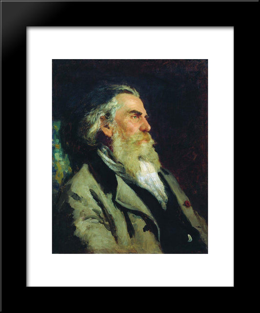 Portrait Of A.P. Bogolyubov 20x24 Black Modern Wood Framed Art Print Poster by Repin, Ilya