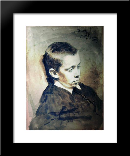 Portrait Of A.S. Matveev 20x24 Black Modern Wood Framed Art Print Poster by Repin, Ilya