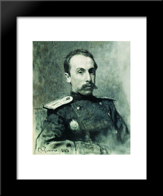 Portrait Of A.V. Zhirkevich 20x24 Black Modern Wood Framed Art Print Poster by Repin, Ilya