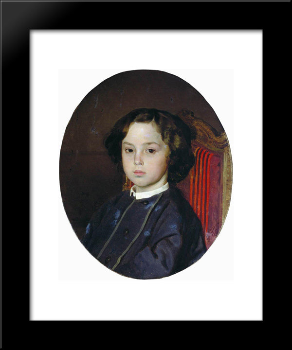 Portrait Of A Boy 20x24 Black Modern Wood Framed Art Print Poster by Repin, Ilya