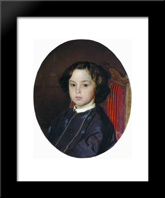 Portrait Of A Boy 20x24 Black Modern Wood Framed Art Print Poster by Repin, Ilya