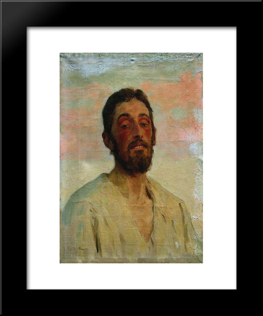 Portrait Of A Man 20x24 Black Modern Wood Framed Art Print Poster by Repin, Ilya