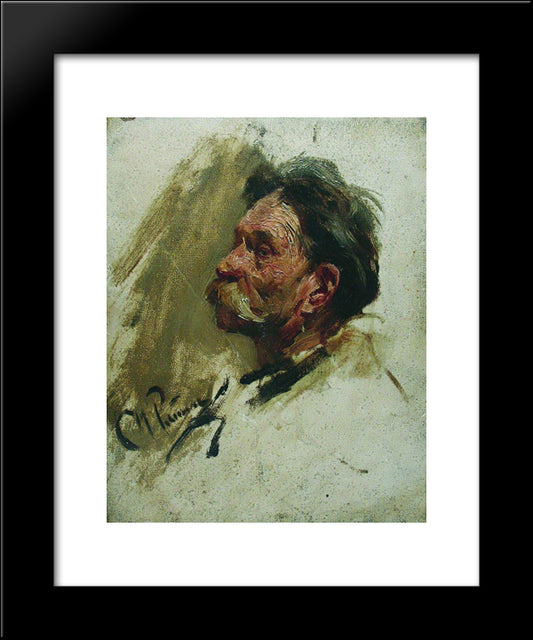 Portrait Of A Peasant 20x24 Black Modern Wood Framed Art Print Poster by Repin, Ilya