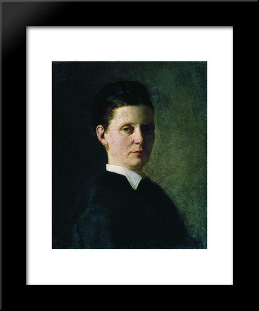 Portrait Of A Woman 20x24 Black Modern Wood Framed Art Print Poster by Repin, Ilya