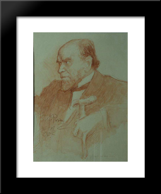 Portrait Of Academician A. F. Koni 20x24 Black Modern Wood Framed Art Print Poster by Repin, Ilya