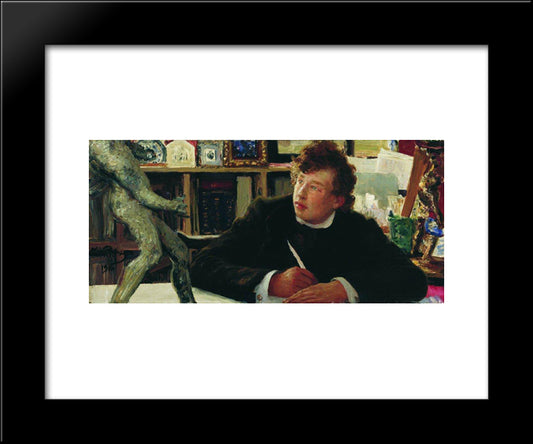 Portrait Of Alesha Repin (Age Of Pushkin) 20x24 Black Modern Wood Framed Art Print Poster by Repin, Ilya
