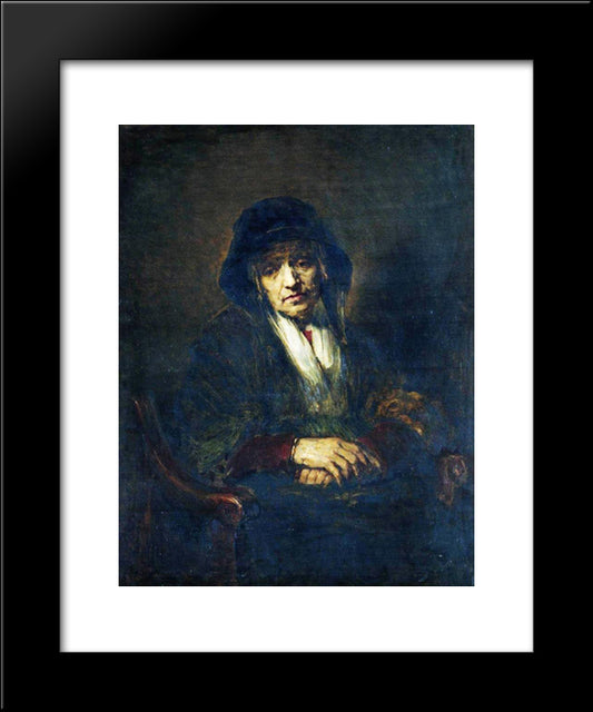 Portrait Of An Old Woman 20x24 Black Modern Wood Framed Art Print Poster by Repin, Ilya