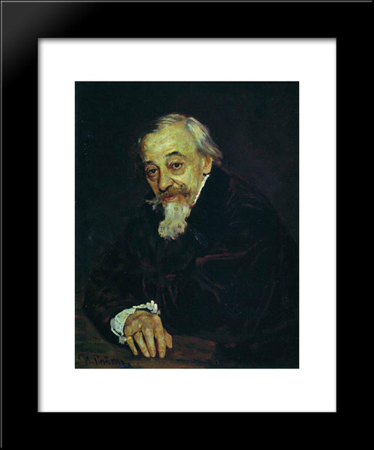 Portrait Of Artist Vladimir Samoilov 20x24 Black Modern Wood Framed Art Print Poster by Repin, Ilya