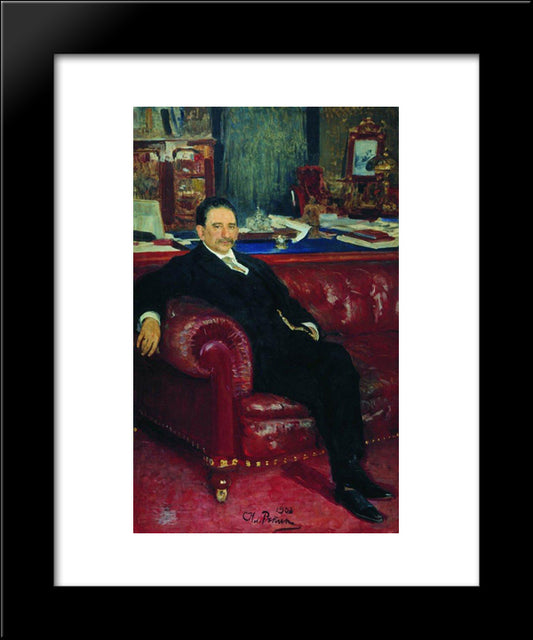 Portrait Of B.A. Kaminka 20x24 Black Modern Wood Framed Art Print Poster by Repin, Ilya