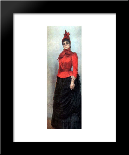 Portrait Of Baroness Varvara Ikskul Von Hildenbandt 20x24 Black Modern Wood Framed Art Print Poster by Repin, Ilya