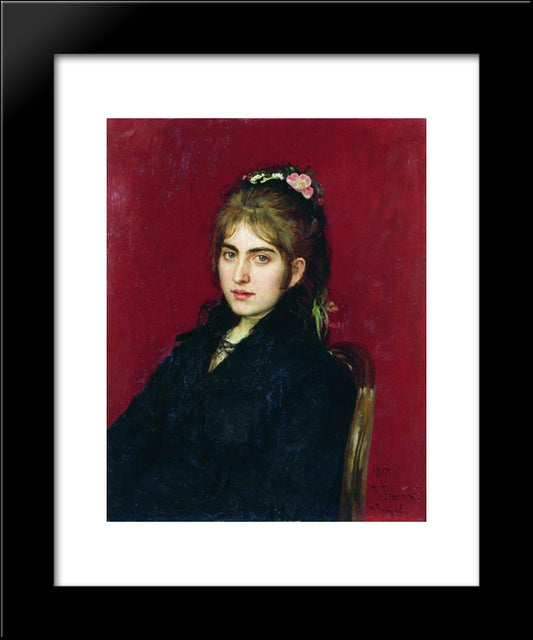 Portrait Of Chuguev Resident S.L. Lyubitskaya 20x24 Black Modern Wood Framed Art Print Poster by Repin, Ilya