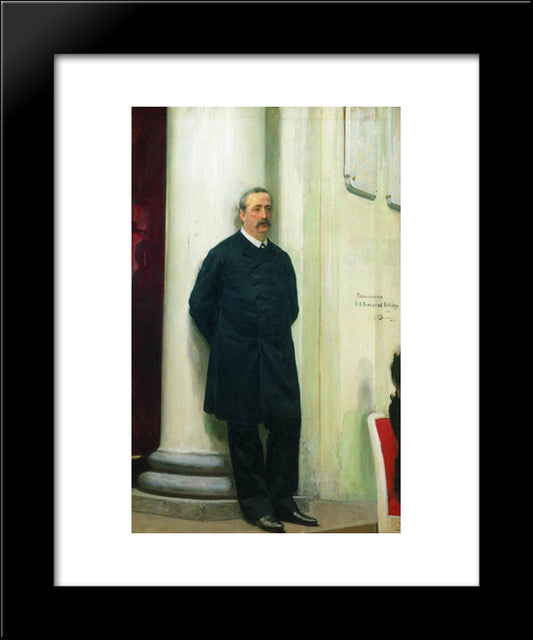Portrait Of Composer And Chemist Aleksander Porfirievich Borodin 20x24 Black Modern Wood Framed Art Print Poster by Repin, Ilya
