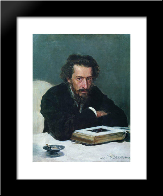 Portrait Of Composer And Journalist Pavel Ivanovich Blaramberg 20x24 Black Modern Wood Framed Art Print Poster by Repin, Ilya