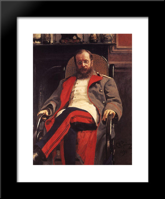 Portrait Of Composer Cesar Antonovich Cui 20x24 Black Modern Wood Framed Art Print Poster by Repin, Ilya