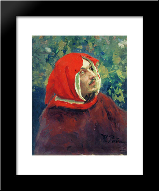 Portrait Of Dante 20x24 Black Modern Wood Framed Art Print Poster by Repin, Ilya