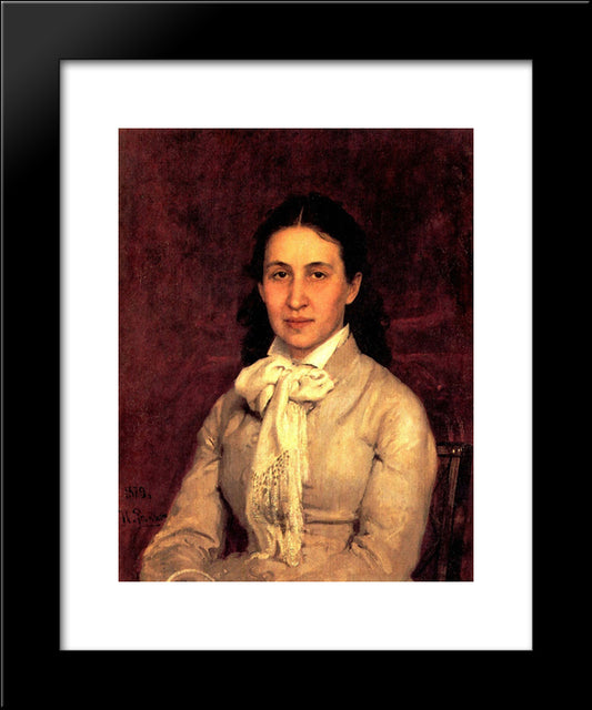 Portrait Of E. Mamontova 20x24 Black Modern Wood Framed Art Print Poster by Repin, Ilya