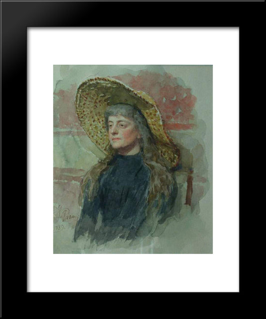 Portrait Of E. Zvantseva 20x24 Black Modern Wood Framed Art Print Poster by Repin, Ilya