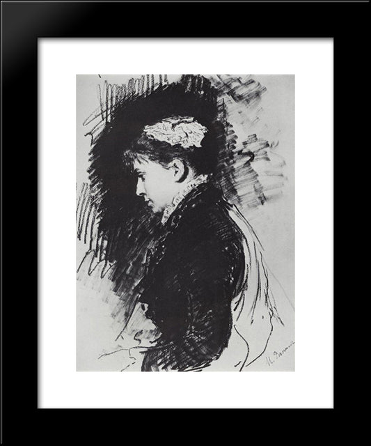 Portrait Of E.D. Batasheva 20x24 Black Modern Wood Framed Art Print Poster by Repin, Ilya