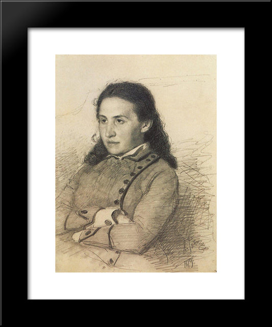Portrait Of E.G. Mamontova 20x24 Black Modern Wood Framed Art Print Poster by Repin, Ilya