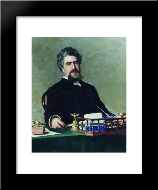 Portrait Of Engineer Ivan Yefgrafovich Adadurov 20x24 Black Modern Wood Framed Art Print Poster by Repin, Ilya