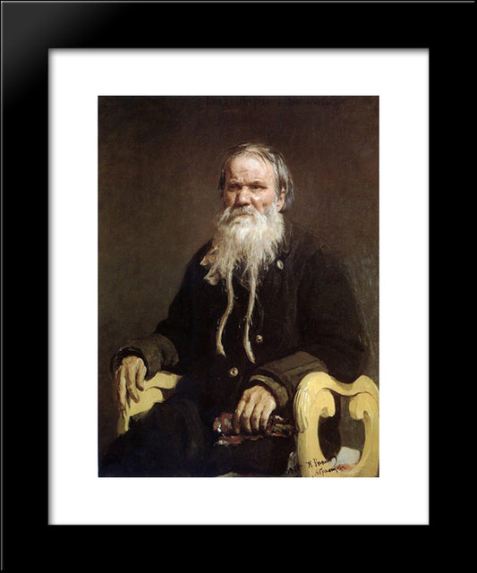Portrait Of Folk Story-Teller V.P. Schegolenkov 20x24 Black Modern Wood Framed Art Print Poster by Repin, Ilya