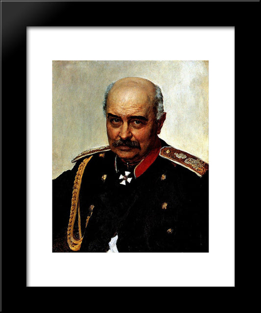 Portrait Of General And Statesman Mikhail Ivanovich Dragomirov 20x24 Black Modern Wood Framed Art Print Poster by Repin, Ilya