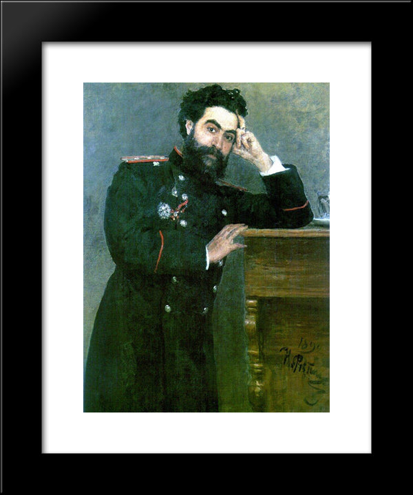 Portrait Of I.R. Tarhanov 20x24 Black Modern Wood Framed Art Print Poster by Repin, Ilya