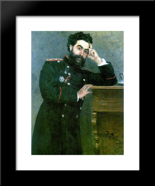 Portrait Of I.R. Tarhanov 20x24 Black Modern Wood Framed Art Print Poster by Repin, Ilya