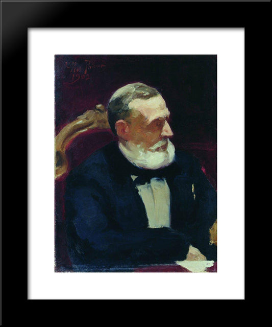Portrait Of Ivan Ivanovich Shamshin 20x24 Black Modern Wood Framed Art Print Poster by Repin, Ilya